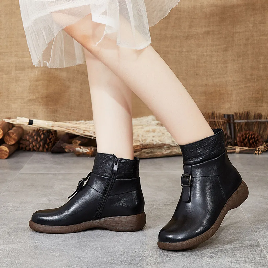 Retro Handmade Casual Leather Short Boots | Gift Shoes