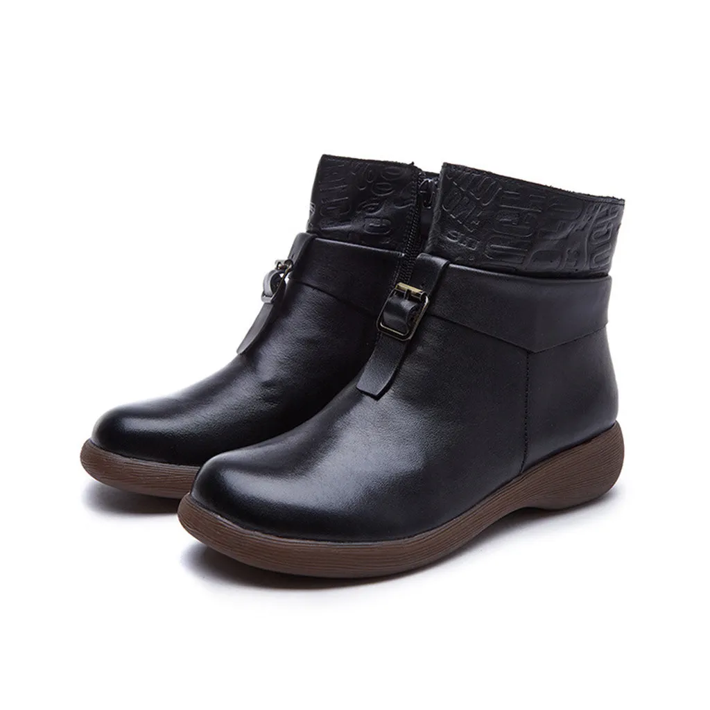 Retro Handmade Casual Leather Short Boots | Gift Shoes