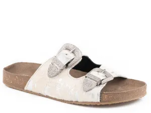 Roper Womens Desiree White Leather Sandals Shoes