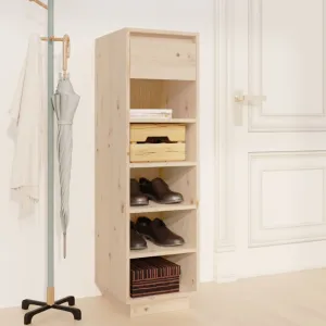 Shoe Cabinet 34x30x105 cm Solid Wood Pine