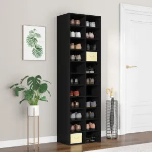 Shoe Cabinet Black 54x34x183 cm Engineered Wood