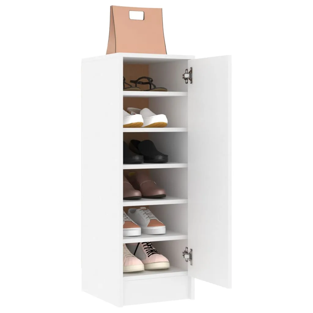 Shoe Cabinet White 32x35x92 cm Chipboard