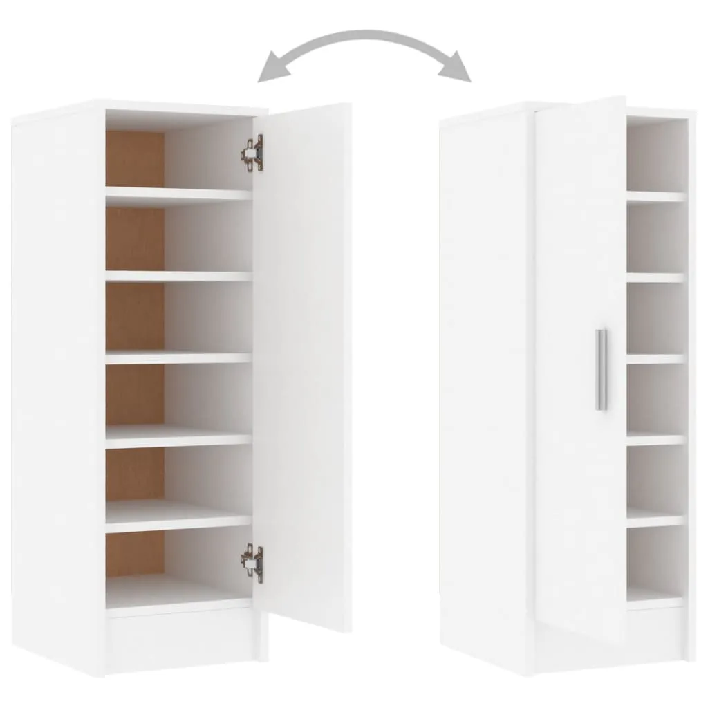 Shoe Cabinet White 32x35x92 cm Chipboard