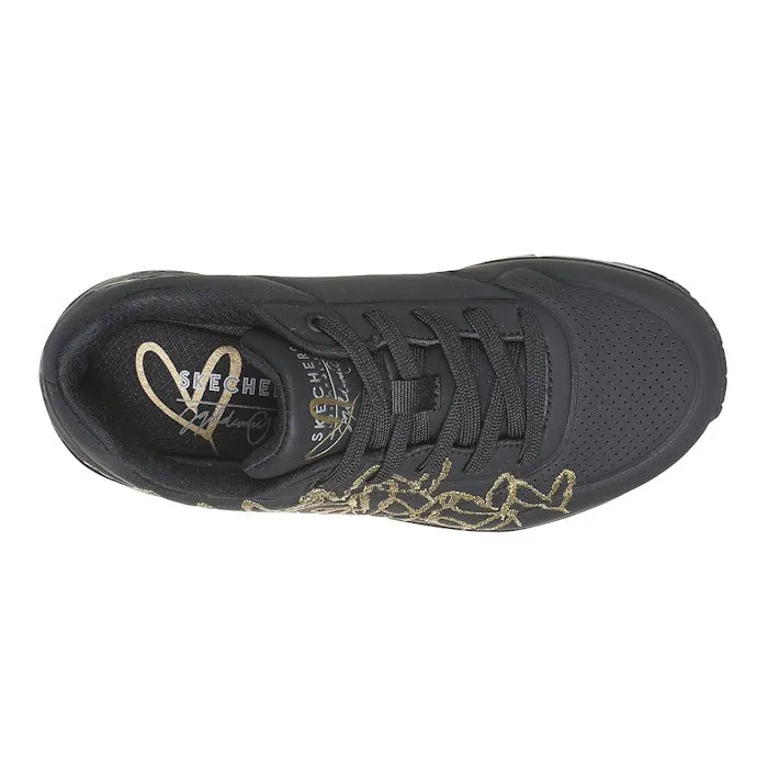 Skechers Uno Golden Heart X JGoldcrown  Black Gold