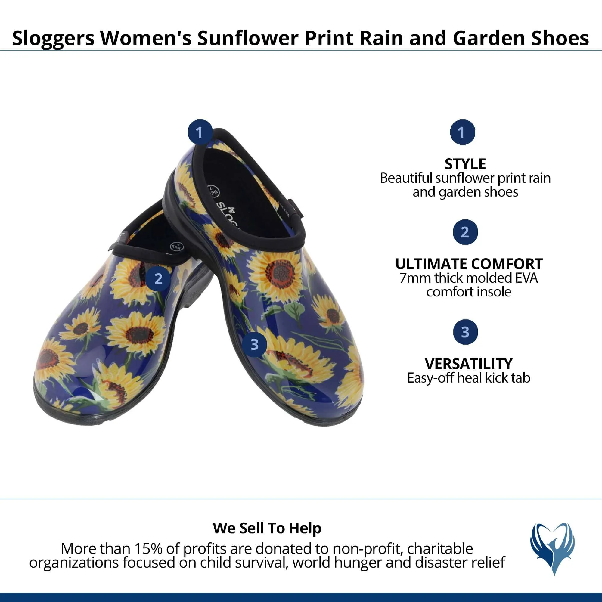 Sloggers Women's Sunflower Print Rain and Garden Shoes