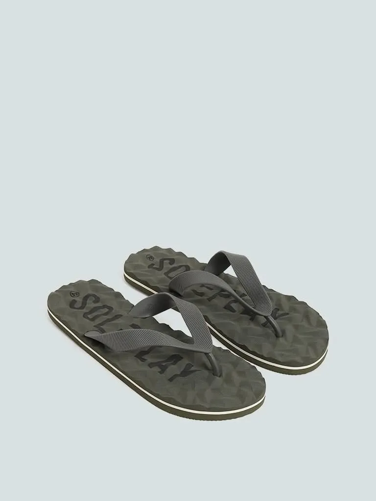 SOLEPLAY Monotone Olive Textured Flip Flop