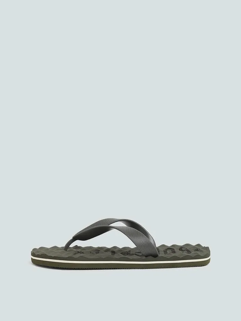 SOLEPLAY Monotone Olive Textured Flip Flop