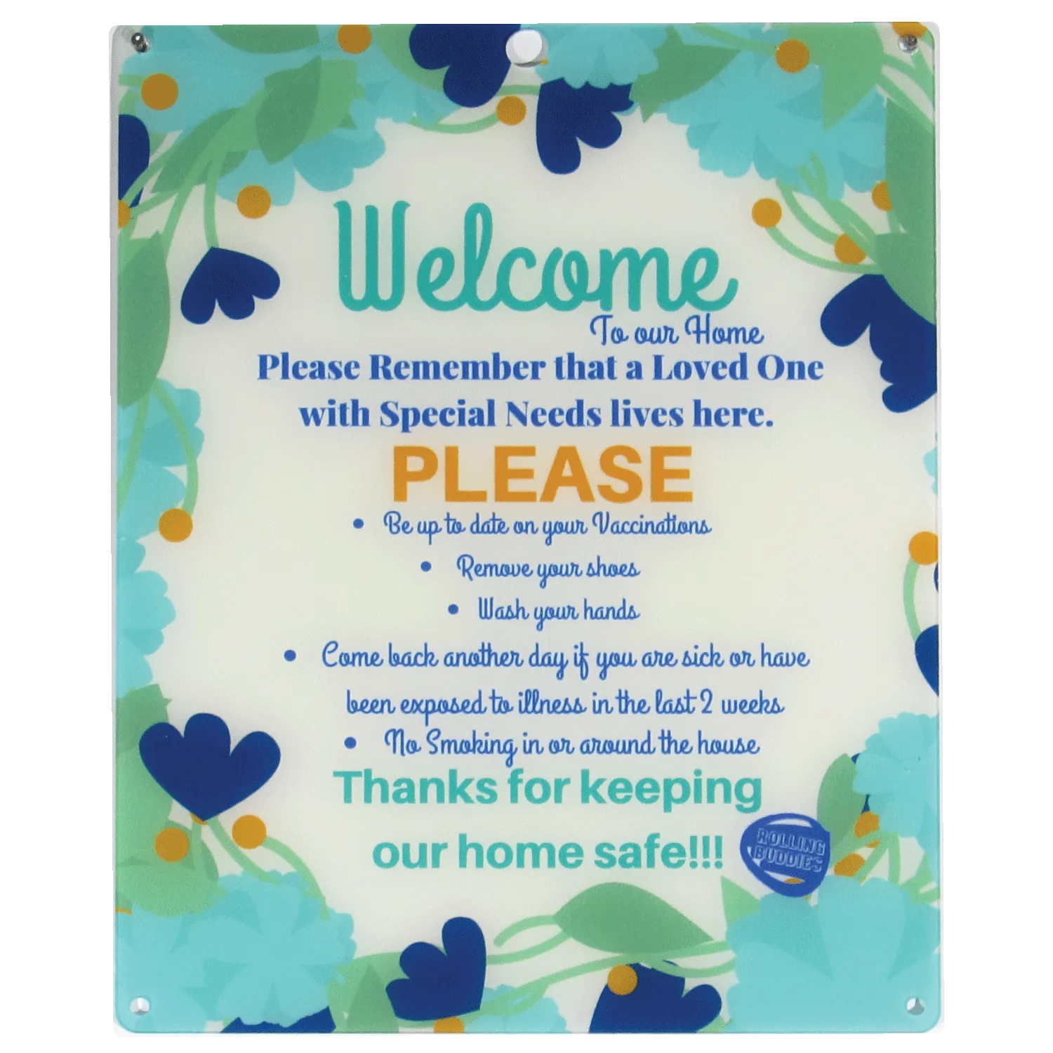 Special Needs Loved One Door Sign - Flower