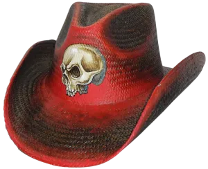 Straw Cowboy Hat SKULL by Austin