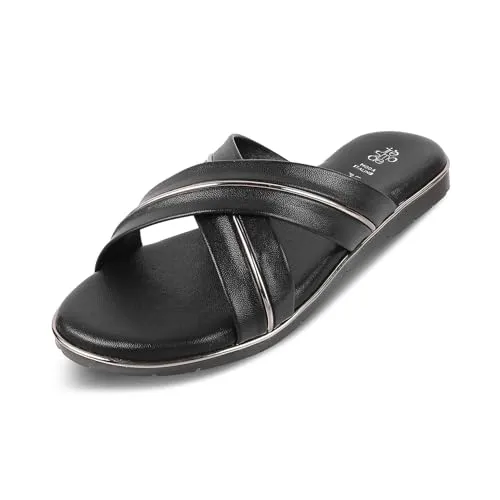 tresmode STREP Women's Flats Sandals Black, 4 UK / 37 EU - Ladies Dress Footwear Soft Comfortable