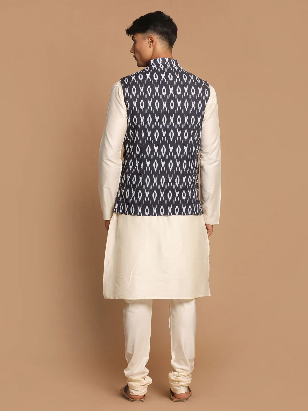 VASTRAMAY Black Nehru Jacket Set