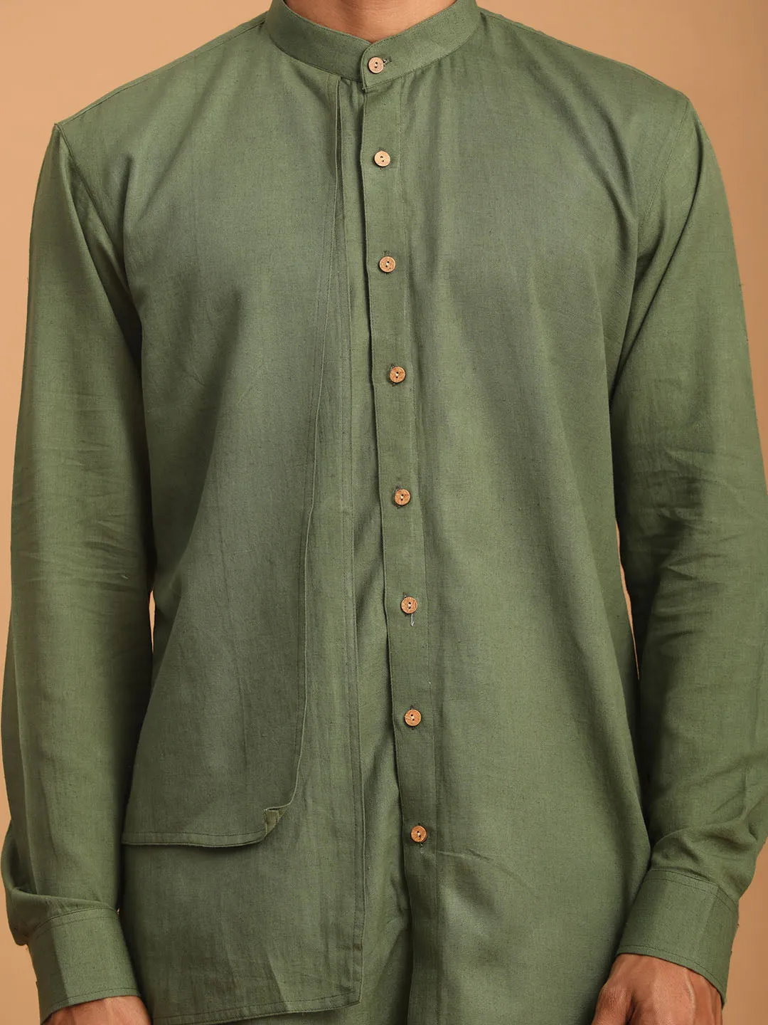 VASTRAMAY Green Cotton Kurta Set