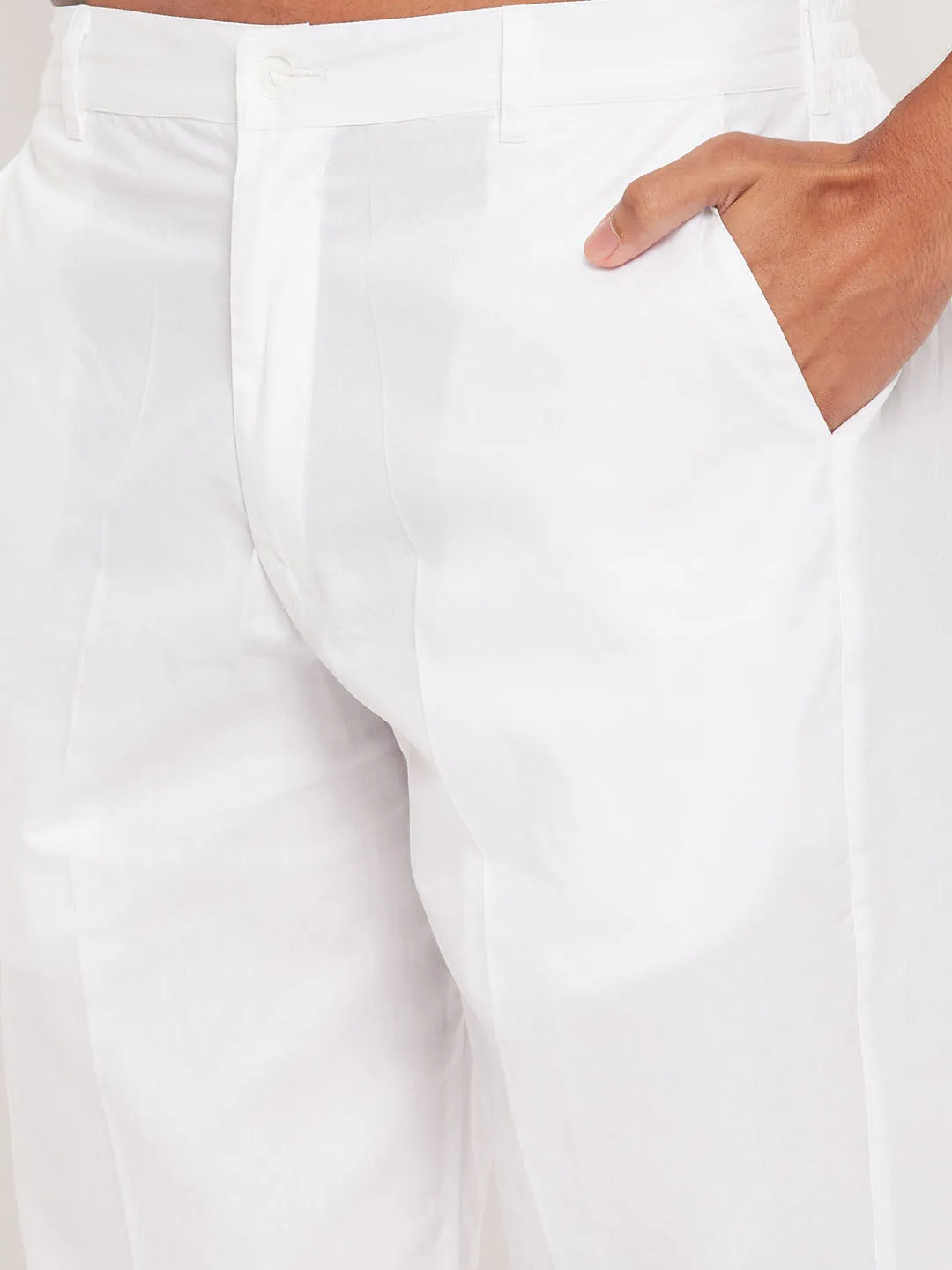 VASTRAMAY Men's Black Kurta and White Pyjama