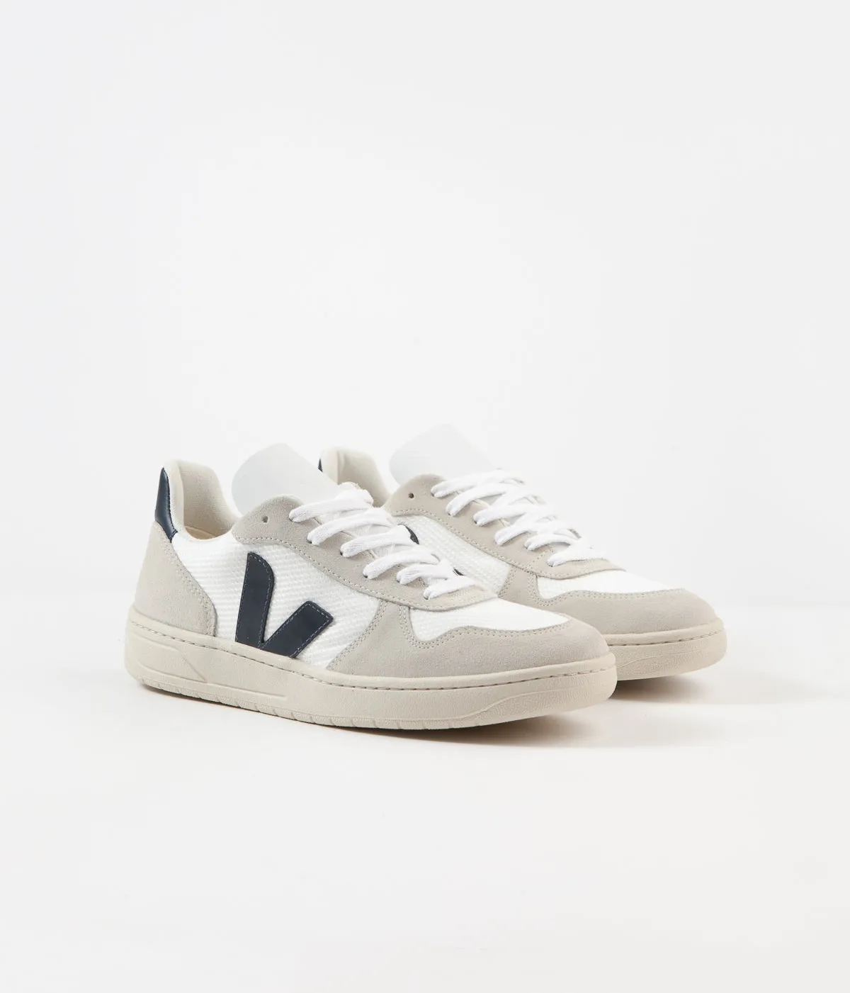 Veja Womens V-10 B-Mesh Shoes - White / Nautico