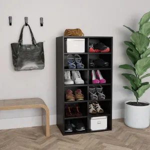 vidaXL Shoe Rack Black 54x34x100.5 cm Engineered Wood