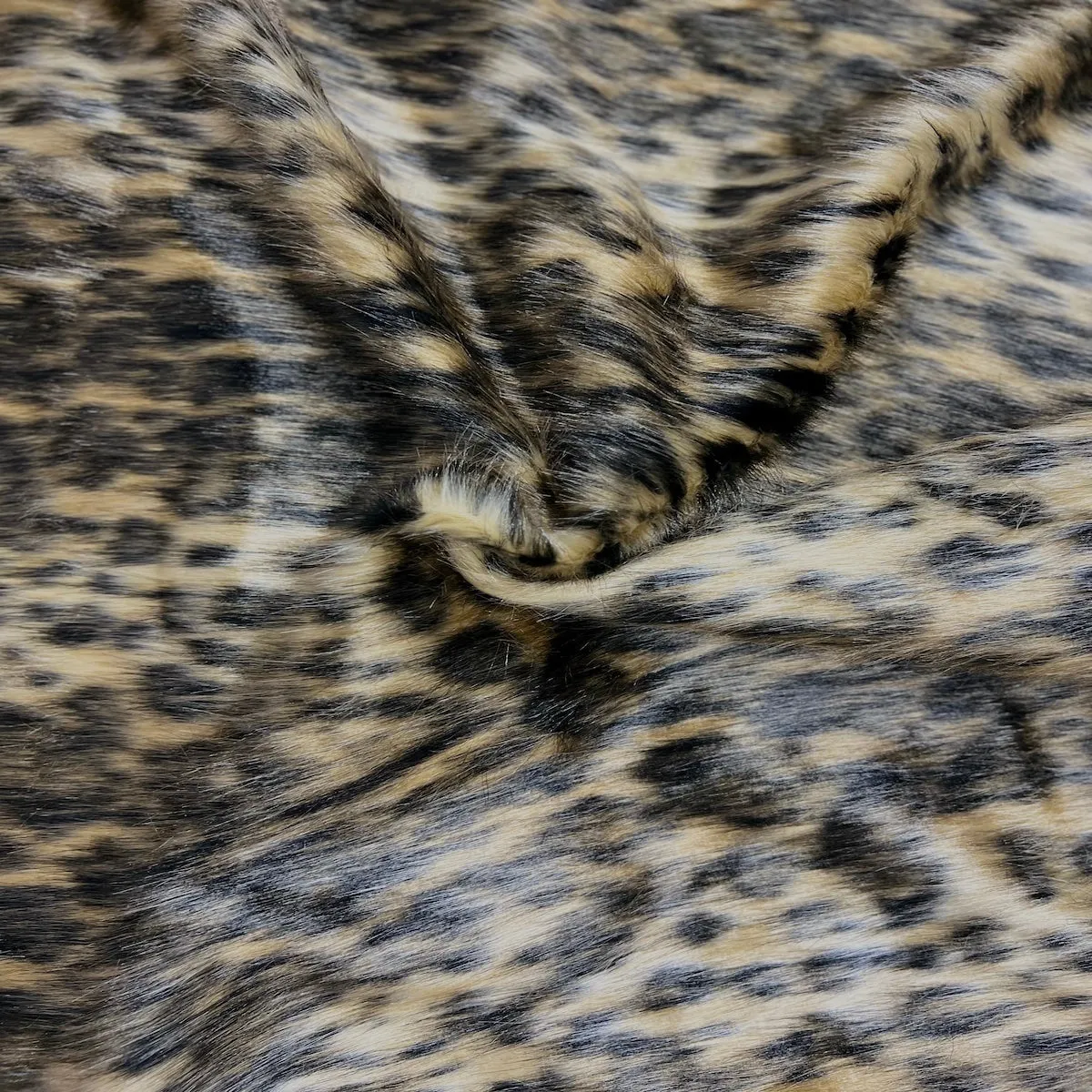 Wild Mocha Brown Leopard Print Faux Fur Fabric