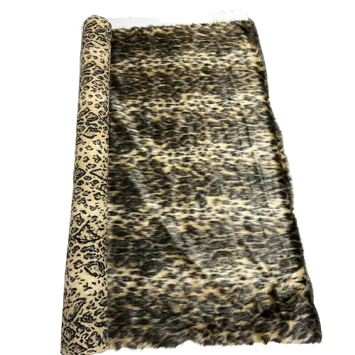 Wild Mocha Brown Leopard Print Faux Fur Fabric