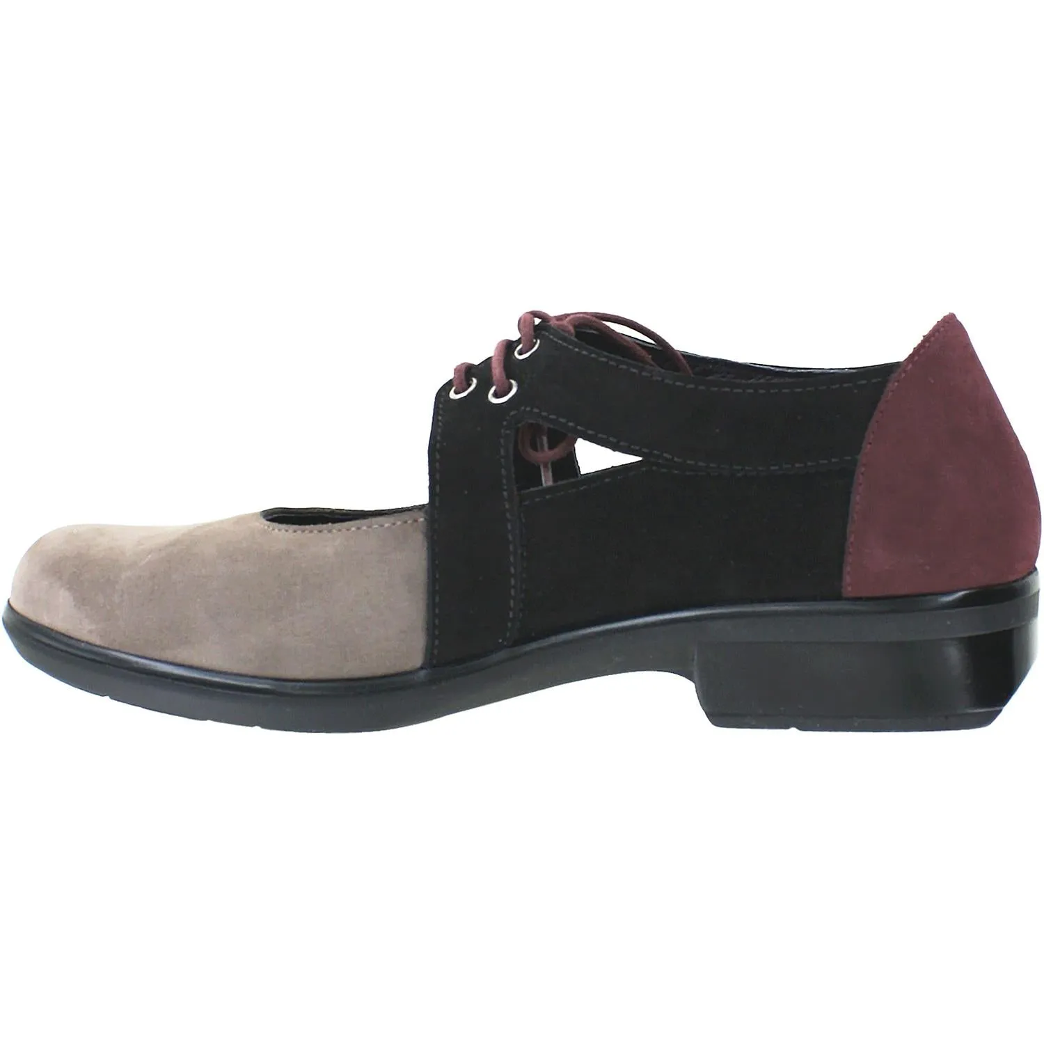 Women's Naot Alisio Shiitake/Black Velvet/Violet Nubuck