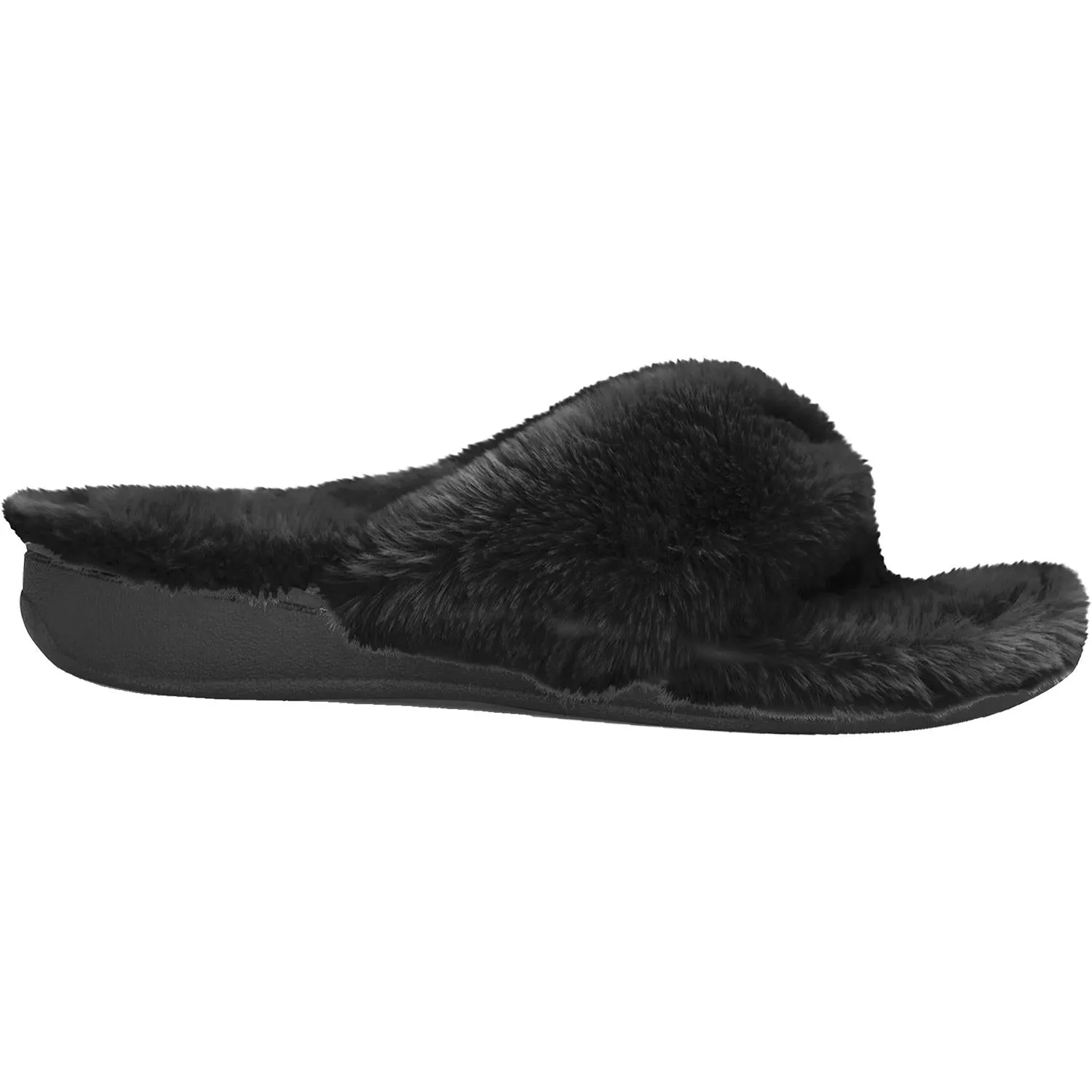 Women's Vionic Gracie Plush Black Faux Fur