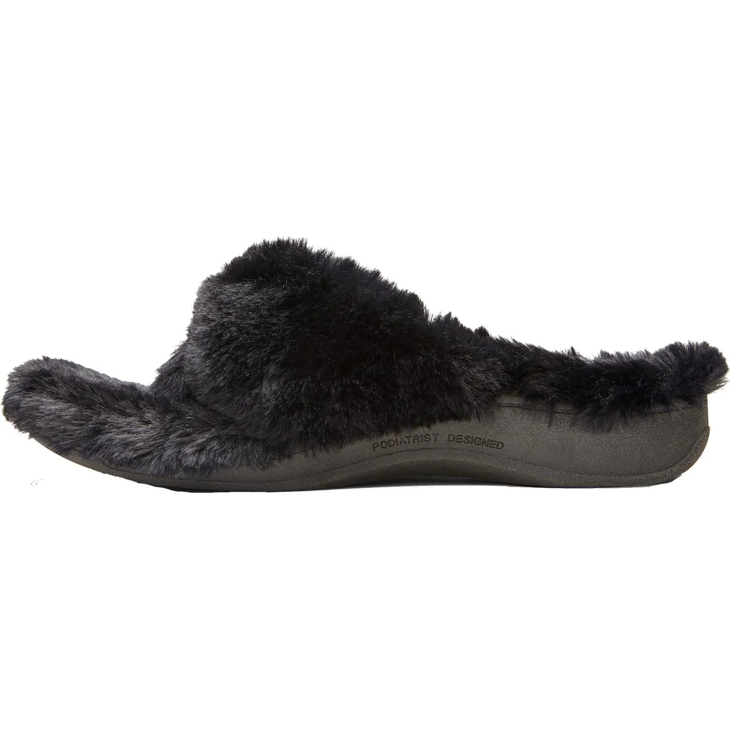 Women's Vionic Gracie Plush Black Faux Fur