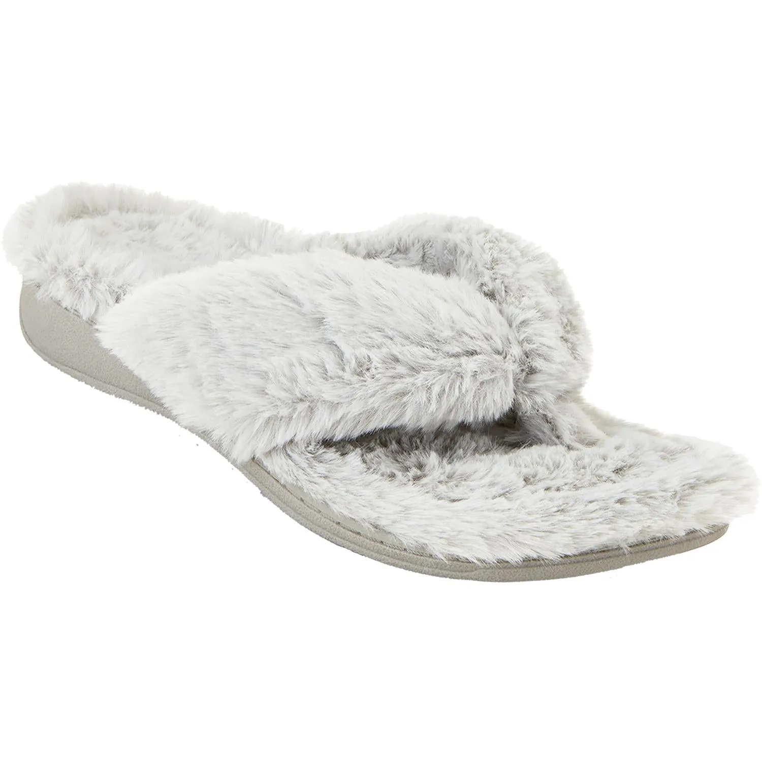 Women's Vionic Gracie Plush Light Grey Faux Fur