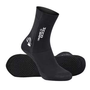 ZCCO 3mm Warm Non-Slip Diving Socks Anti-Wear Ankle Fins, Size:45-46(Black)